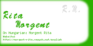 rita morgent business card